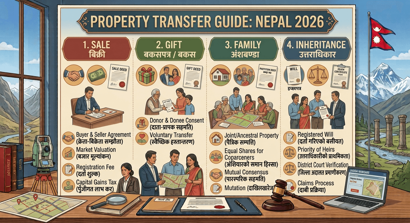 Property Transfer in Nepal: Sale, Gift, Family & Inheritance